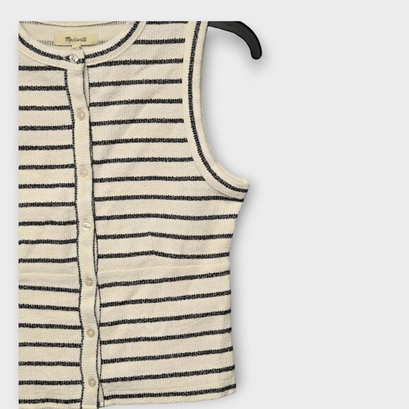 MADEWELL Split-Crewneck Cardigan Tank Top in Lighthouse NWT - Picture 4 of 8